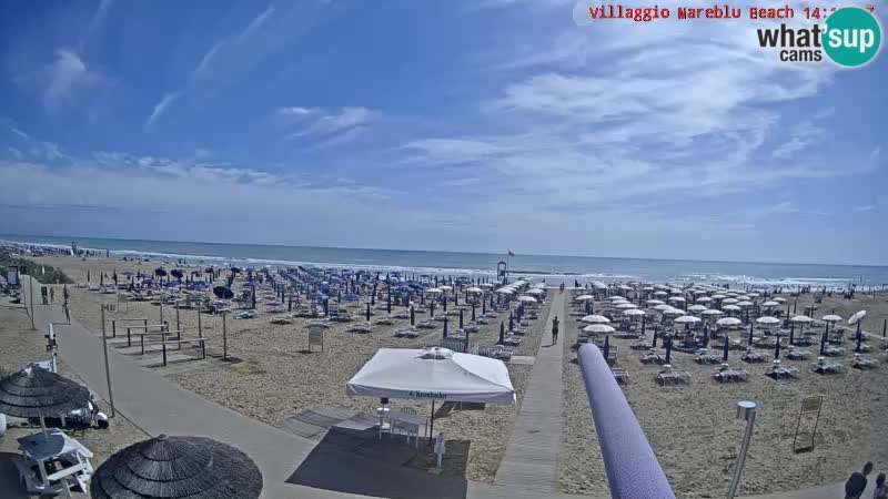 Webcam en direct de la plage Villaggio Mare Blu Bibione Pineda – Italie