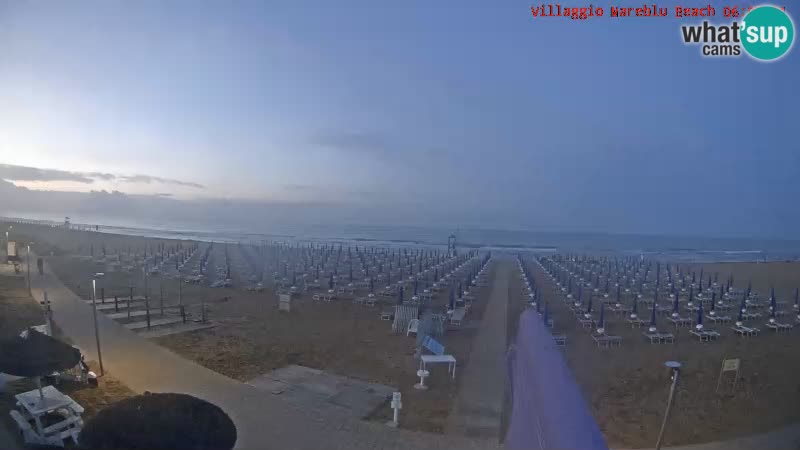 Spletna kamera na plaži v živo Villaggio Mare Blu Bibione Pineda – Italija