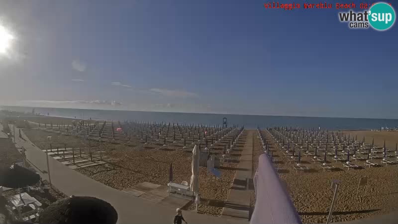 Spletna kamera na plaži v živo Villaggio Mare Blu Bibione Pineda – Italija