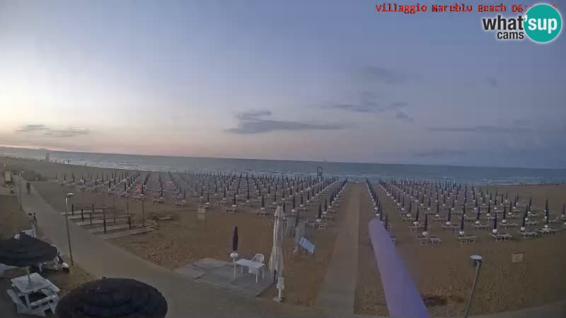 Webcam en direct de la plage Villaggio Mare Blu Bibione Pineda – Italie