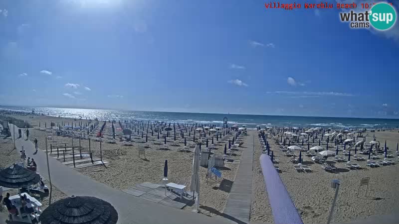 Spletna kamera na plaži v živo Villaggio Mare Blu Bibione Pineda – Italija