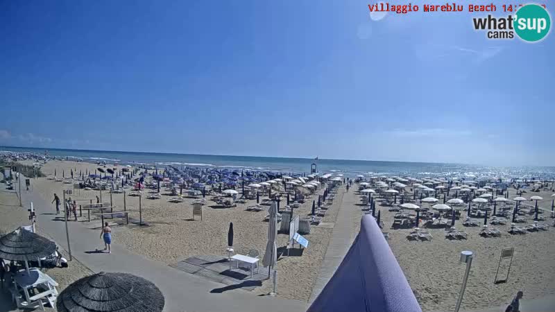 Playa webcam en vivo Villaggio Mare Blu Bibione Pineda – Italia
