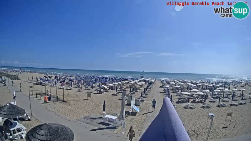 Playa webcam en vivo Villaggio Mare Blu Bibione Pineda – Italia