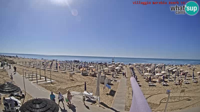 Playa webcam en vivo Villaggio Mare Blu Bibione Pineda – Italia