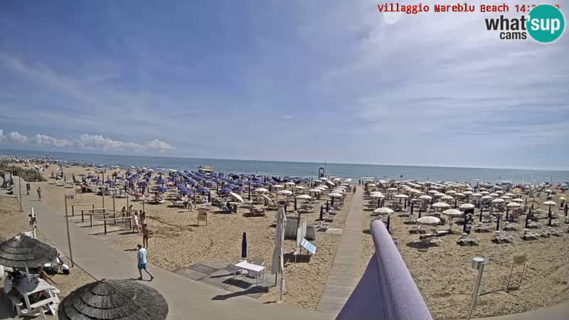 Webcam en direct de la plage Villaggio Mare Blu Bibione Pineda – Italie