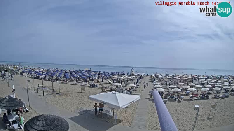 Webcam en direct de la plage Villaggio Mare Blu Bibione Pineda – Italie