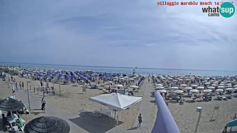 Spletna kamera na plaži v živo Villaggio Mare Blu Bibione Pineda – Italija