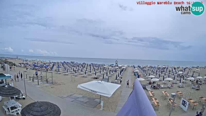 Spletna kamera na plaži v živo Villaggio Mare Blu Bibione Pineda – Italija