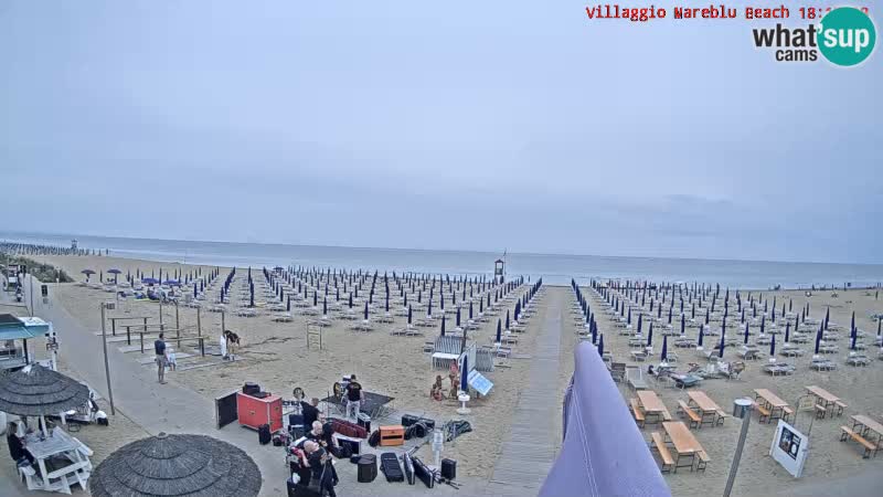 Spletna kamera na plaži v živo Villaggio Mare Blu Bibione Pineda – Italija