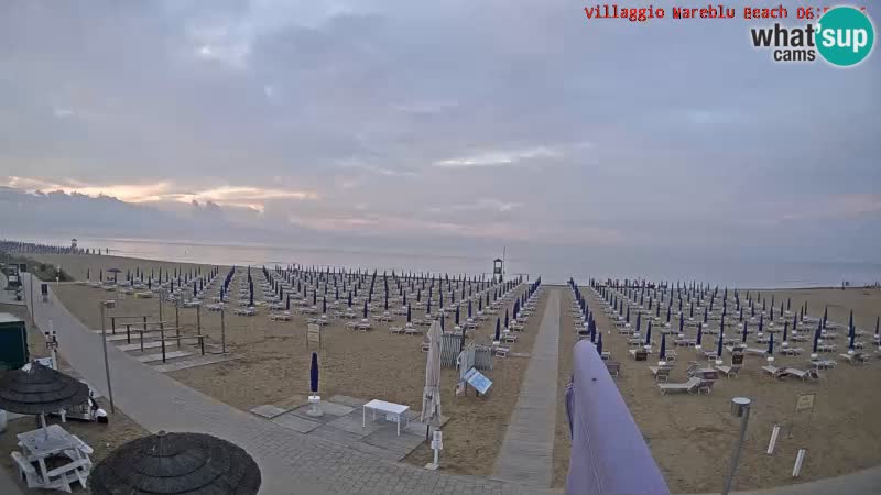Webcam en direct de la plage Villaggio Mare Blu Bibione Pineda – Italie
