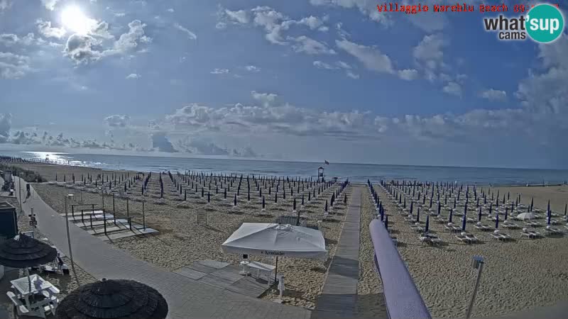 Playa webcam en vivo Villaggio Mare Blu Bibione Pineda – Italia
