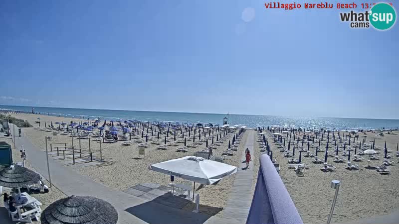 Spletna kamera na plaži v živo Villaggio Mare Blu Bibione Pineda – Italija