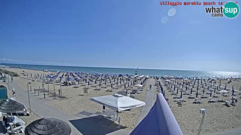 Playa webcam en vivo Villaggio Mare Blu Bibione Pineda – Italia