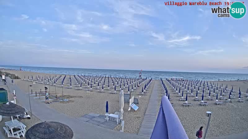 Webcam en direct de la plage Villaggio Mare Blu Bibione Pineda – Italie