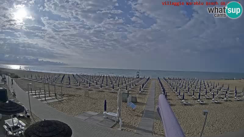 Playa webcam en vivo Villaggio Mare Blu Bibione Pineda – Italia