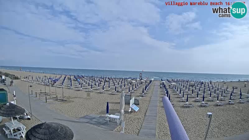 Playa webcam en vivo Villaggio Mare Blu Bibione Pineda – Italia