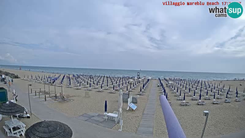 Spletna kamera na plaži v živo Villaggio Mare Blu Bibione Pineda – Italija