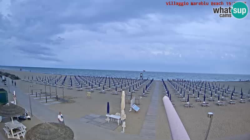 Spletna kamera na plaži v živo Villaggio Mare Blu Bibione Pineda – Italija