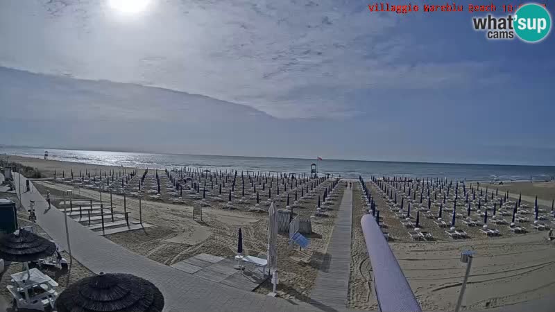 Webcam en direct de la plage Villaggio Mare Blu Bibione Pineda – Italie