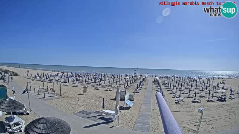 Spletna kamera na plaži v živo Villaggio Mare Blu Bibione Pineda – Italija