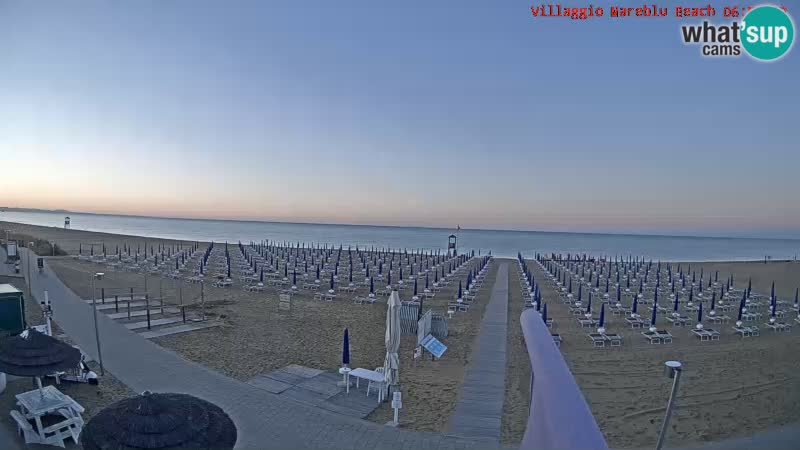 Spletna kamera na plaži v živo Villaggio Mare Blu Bibione Pineda – Italija