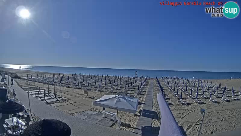 Playa webcam en vivo Villaggio Mare Blu Bibione Pineda – Italia