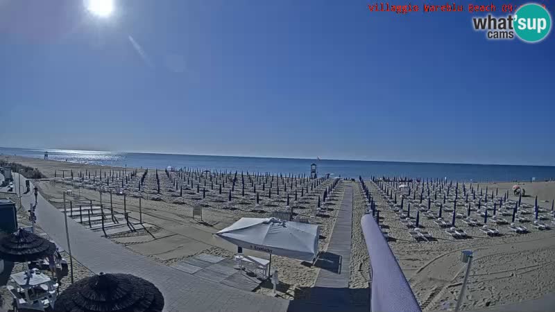 Playa webcam en vivo Villaggio Mare Blu Bibione Pineda – Italia