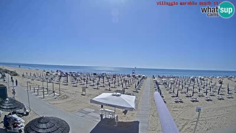 Webcam en direct de la plage Villaggio Mare Blu Bibione Pineda – Italie