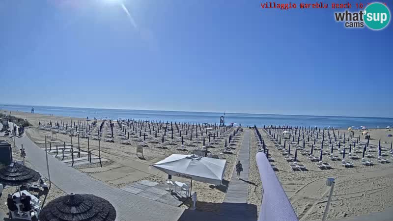 Webcam en direct de la plage Villaggio Mare Blu Bibione Pineda – Italie
