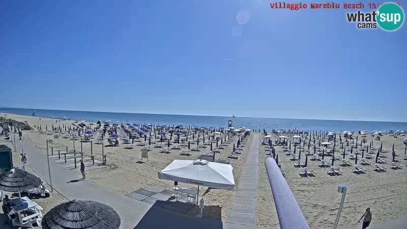Spletna kamera na plaži v živo Villaggio Mare Blu Bibione Pineda – Italija