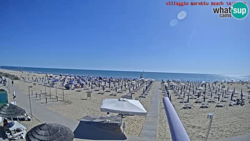 Webcam en direct de la plage Villaggio Mare Blu Bibione Pineda – Italie