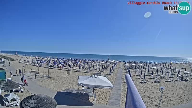 Webcam en direct de la plage Villaggio Mare Blu Bibione Pineda – Italie