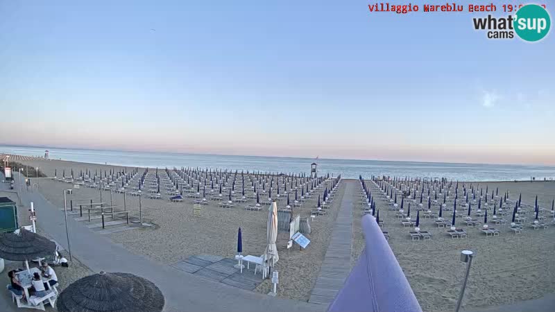 Spletna kamera na plaži v živo Villaggio Mare Blu Bibione Pineda – Italija
