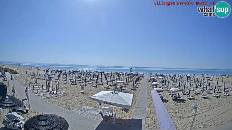Spletna kamera na plaži v živo Villaggio Mare Blu Bibione Pineda – Italija