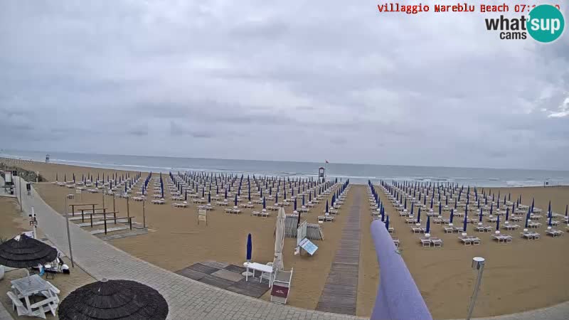 Webcam en direct de la plage Villaggio Mare Blu Bibione Pineda – Italie