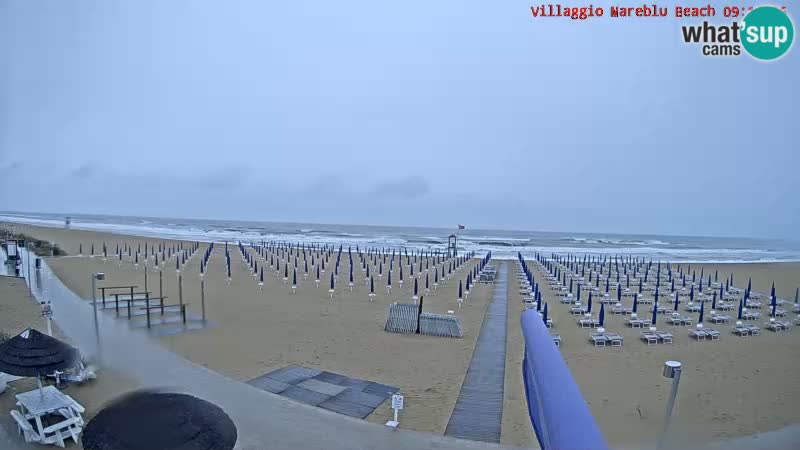 Webcam en direct de la plage Villaggio Mare Blu Bibione Pineda – Italie