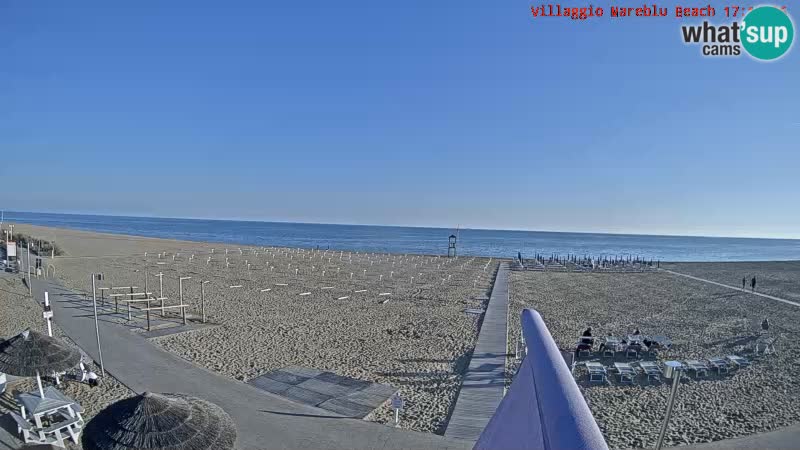 Spletna kamera na plaži v živo Villaggio Mare Blu Bibione Pineda – Italija