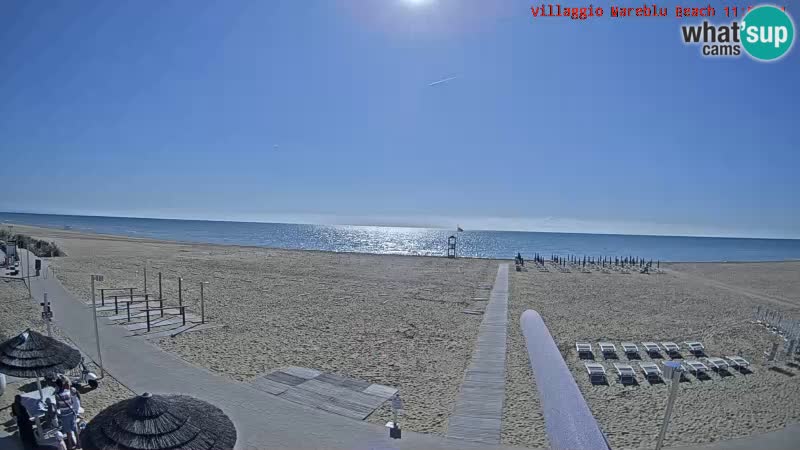 Spletna kamera na plaži v živo Villaggio Mare Blu Bibione Pineda – Italija