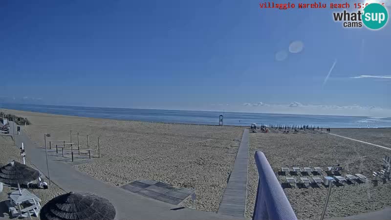 Spletna kamera na plaži v živo Villaggio Mare Blu Bibione Pineda – Italija