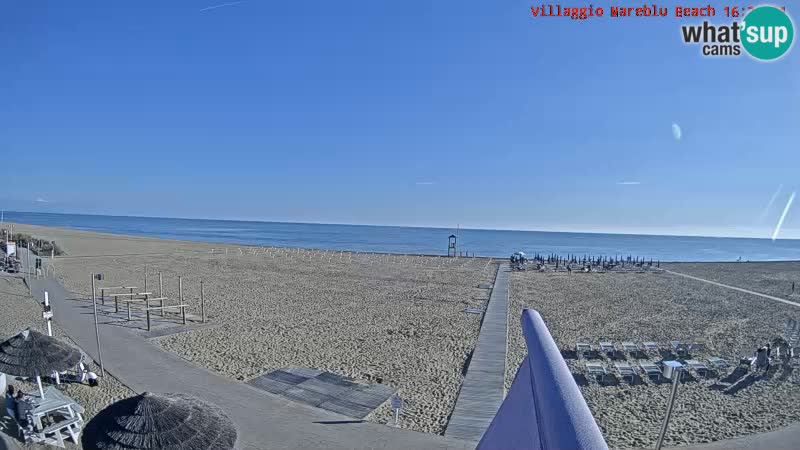 Webcam en direct de la plage Villaggio Mare Blu Bibione Pineda – Italie