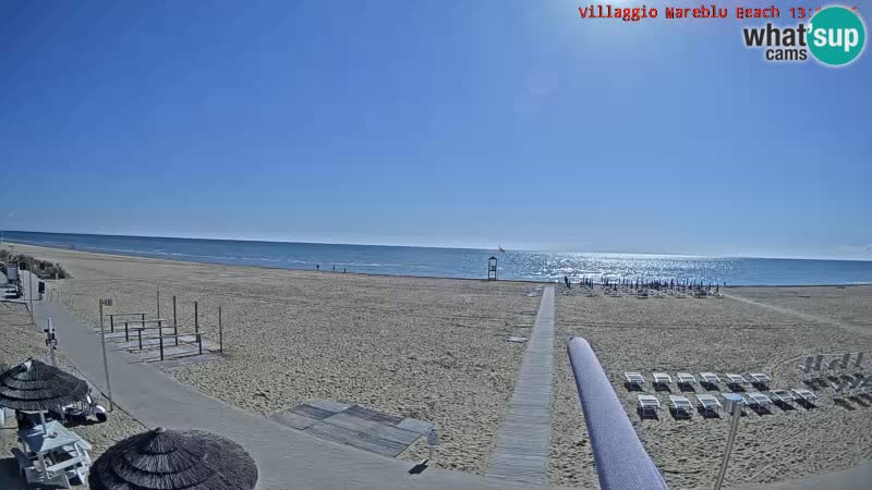 Spletna kamera na plaži v živo Villaggio Mare Blu Bibione Pineda – Italija