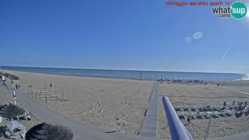 Spletna kamera na plaži v živo Villaggio Mare Blu Bibione Pineda – Italija
