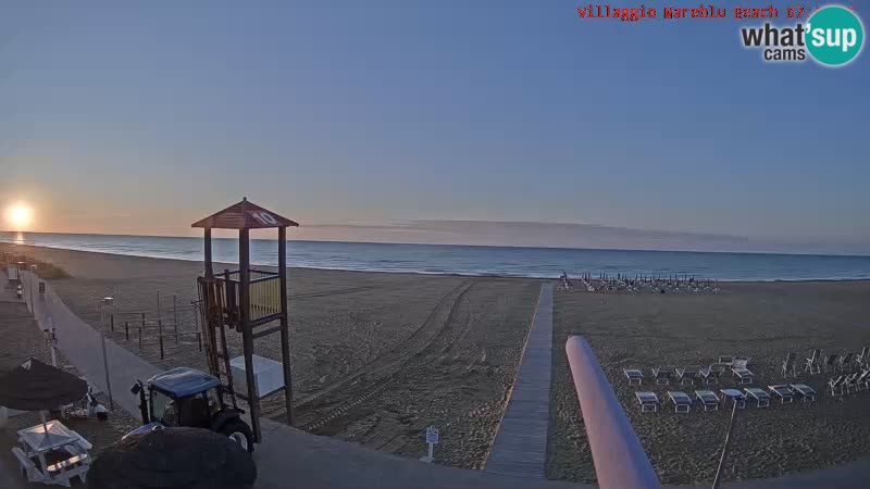 Webcam en direct de la plage Villaggio Mare Blu Bibione Pineda – Italie