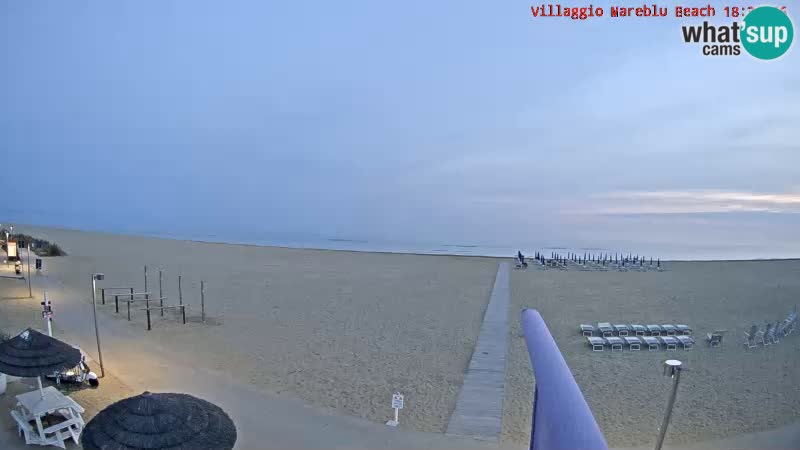 Spletna kamera na plaži v živo Villaggio Mare Blu Bibione Pineda – Italija
