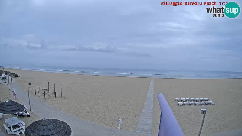 Spletna kamera na plaži v živo Villaggio Mare Blu Bibione Pineda – Italija