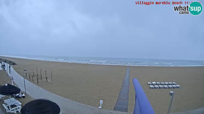 Webcam en direct de la plage Villaggio Mare Blu Bibione Pineda – Italie