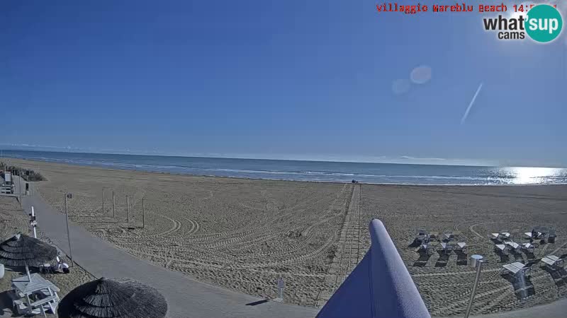 Spletna kamera na plaži v živo Villaggio Mare Blu Bibione Pineda – Italija