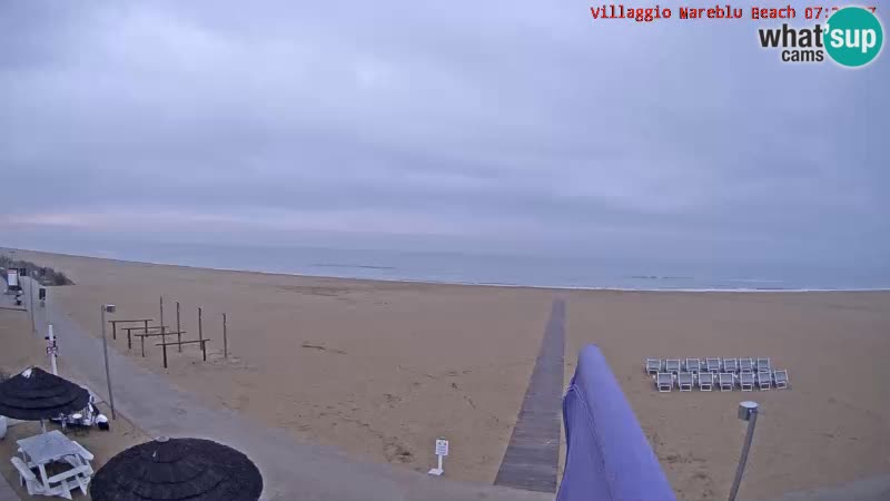 Webcam en direct de la plage Villaggio Mare Blu Bibione Pineda – Italie
