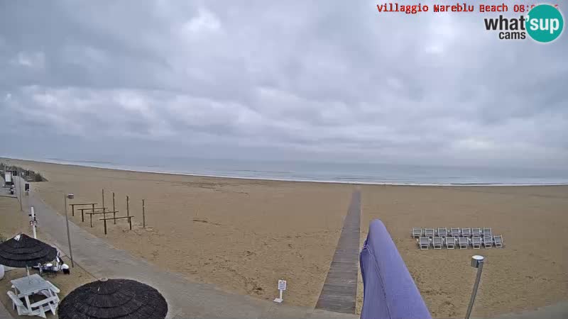 Playa webcam en vivo Villaggio Mare Blu Bibione Pineda – Italia