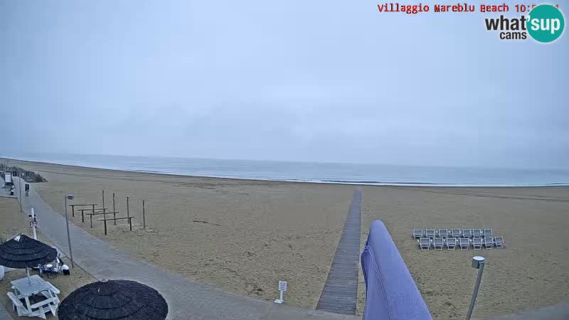 Spletna kamera na plaži v živo Villaggio Mare Blu Bibione Pineda – Italija
